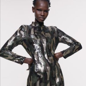 🆕ZaraAnimal Print Sequin Dress